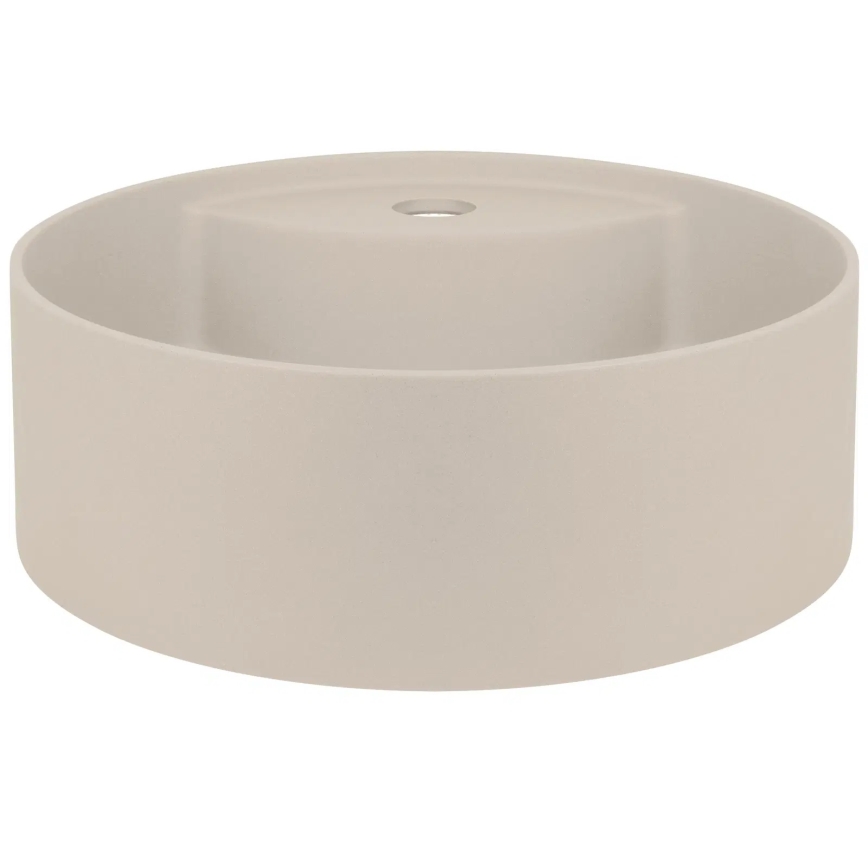 Deante CQS_5U4B - Altaan päälle asennettava pesuallas, jossa hana-aukko SILIA, halkaisija 36 cm, graniitti/beige