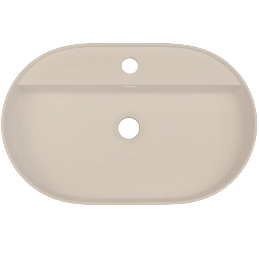 Deante CQS_5U6B - Altaan päälle asennettava pesuallas hanan reiällä SILIA 35x55 cm graniitti/beige