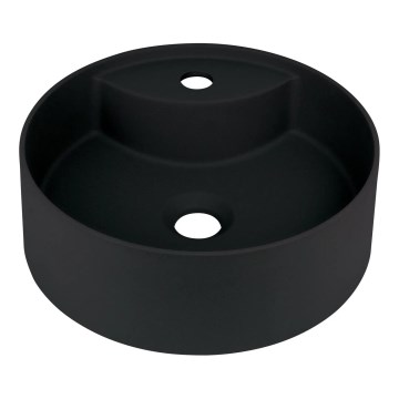 Deante CQS_NU4B - SILIA tasolle asennettava pesuallas, hanan asennusreiällä, halkaisija 36 cm, graniitti/musta