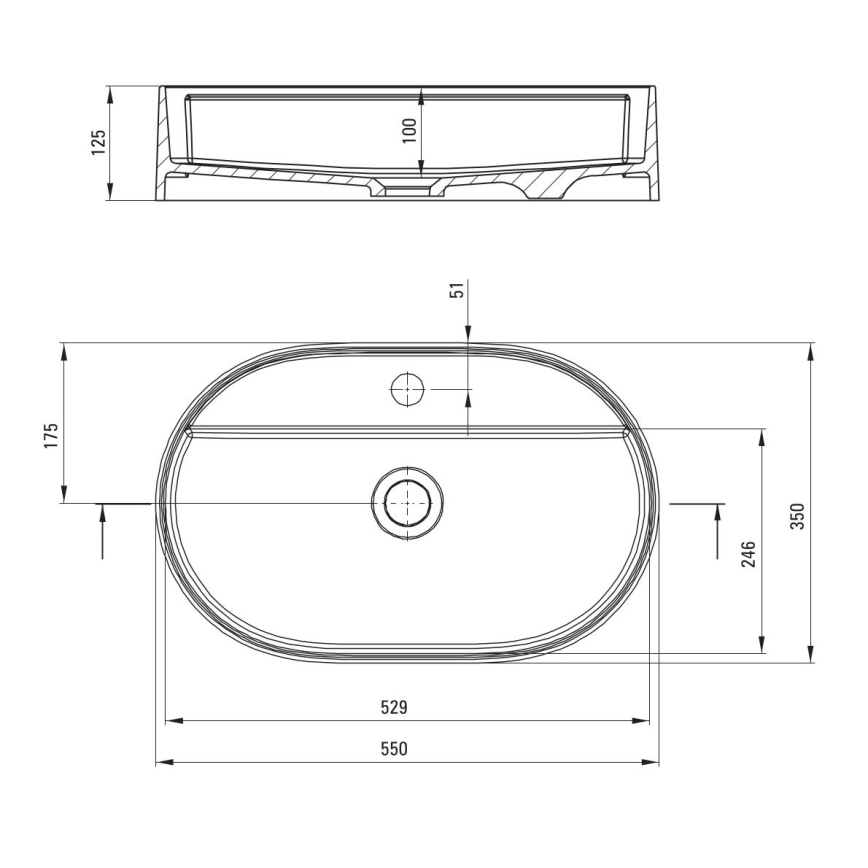Deante CQS_NU6B - SILIA tasoallas hana-aukolla 35x55 cm graniitti/musta