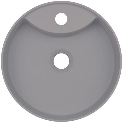 Deante CQS_SU4B - Tason päälle asennettava SILIA-pesuallas hanan reiällä, Ø 36 cm, graniitti/metallinhohtoinen harmaa