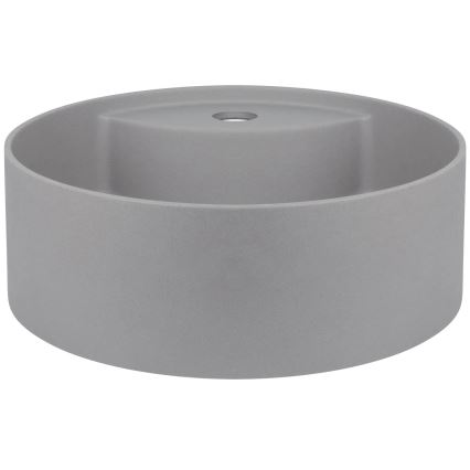 Deante CQS_SU4B - Tason päälle asennettava SILIA-pesuallas hanan reiällä, Ø 36 cm, graniitti/metallinhohtoinen harmaa