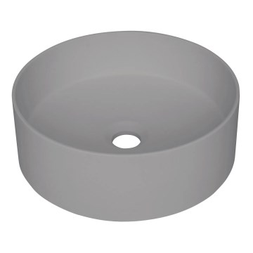 Deante CQS_SU4S - SILIA tason päälle asennettava pesuallas, halkaisija 36 cm, graniittikomposiitti/metallinhohtoinen harmaa