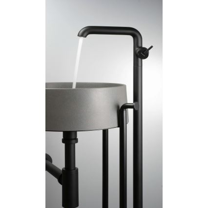 Deante CQS_SU4S - SILIA tason päälle asennettava pesuallas, halkaisija 36 cm, graniittikomposiitti/metallinhohtoinen harmaa