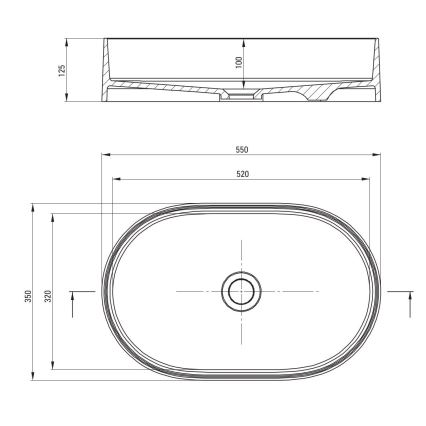 Deante CQS_SU6S - Tasoon asennettava pesuallas SILIA 35x55 cm graniitti/metallinhohtoinen harmaa