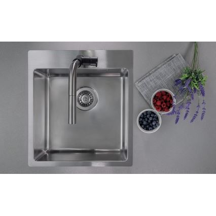 Deante ZPO_010A - Keittiön pesuallas OLFATO 50,5x45 cm harjattu teräs