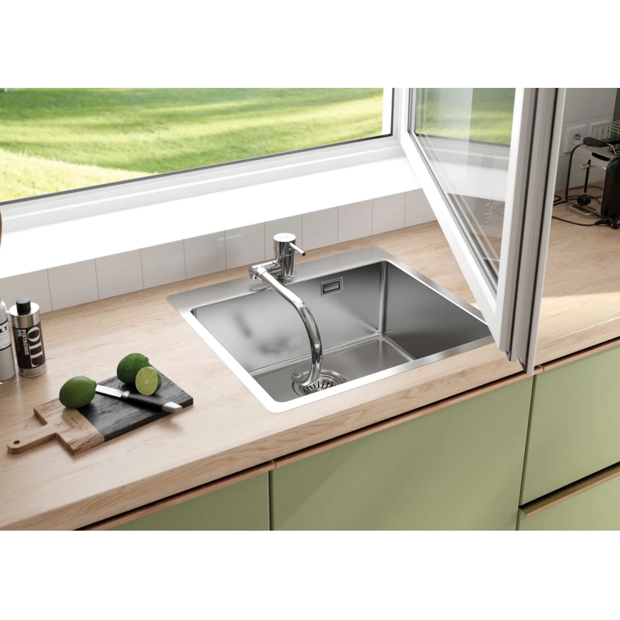 Deante ZPO_010B - Keittiön pesuallas OLFATO 50,5x55 cm harjattu teräs
