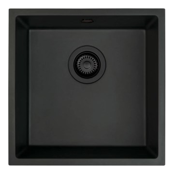 Deante ZQA_N10A - Keittiön pesuallas CORDA 44x44 cm graniitti/musta