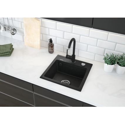 Deante ZQZ_T103 - Keittiöallas ZORBA 44x44 cm graniitti/antrasiitti