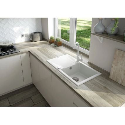 Deante ZQZVA113 - Keittiöallas ZORBA 76x44 cm + allashana graniitti/alabaster