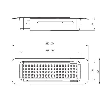 Deante ZZB_N00L - Ulosvedettävä tiskialtaan kori 57,4x13,4 cm musta