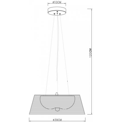 Deko-Light 342032 - Kattokruunu johdossa FILO 3xE27/60W/230V halkaisija 39 cm musta