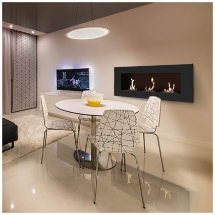 Kratki - Sisäänrakennettava BIO-takka 40x120 cm 3x1,1kW musta