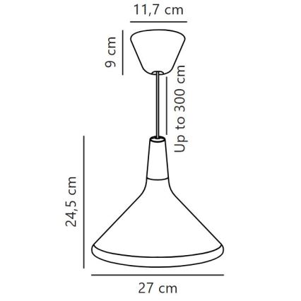 DFTP by Nordlux - Kattokruunu johdossa NORI 1xE27/40W/230V