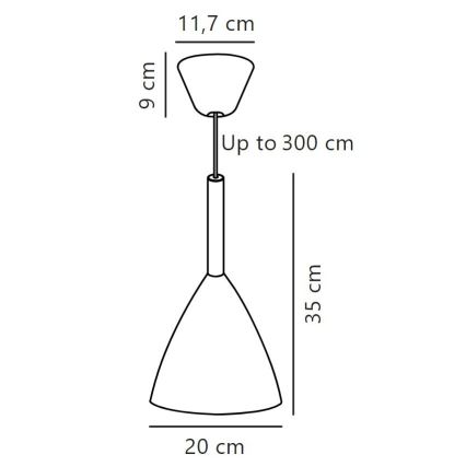 DFTP by Nordlux - Kattokruunu johdossa PURE 1xE27/40W/230V halkaisija 20 cm valkoinen/tuhka