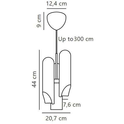 DFTP by Nordlux - Kattokruunu johdossa ROCHELLE 3xGU10/15W/230V