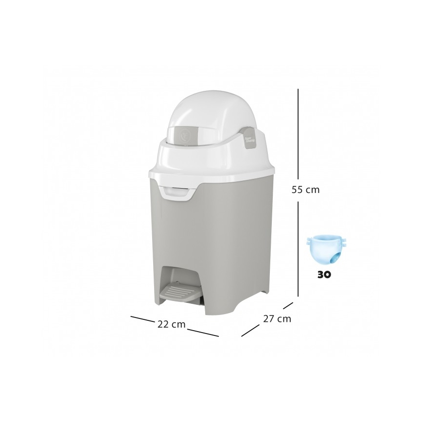 DiaperChamp - Vaipparoskis ONE HANDSFREE harmaa