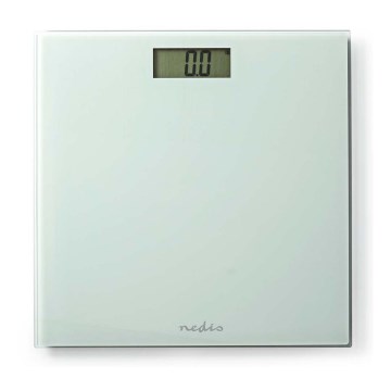 Digitaalinen henkilövaaka, toimii yhdellä CR2032-paristolla, valkoinen