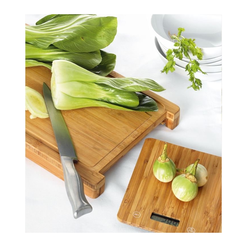 Digitaalinen keittiövaaka 1xCR2032 + bambulauta