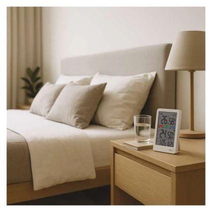 Digitaalinen lämpö- ja kosteusmittari 2xAAA valkoinen