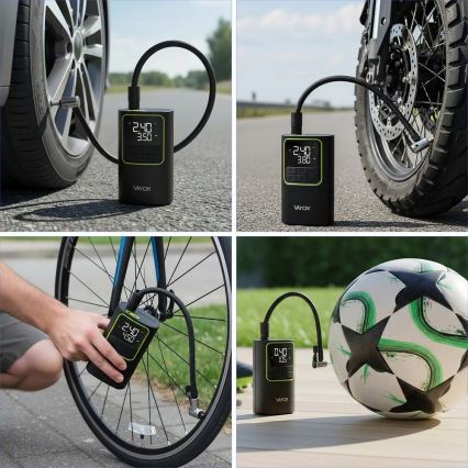 Digitaalinen taskukokoinen kompressori 5V 4000 mAh musta