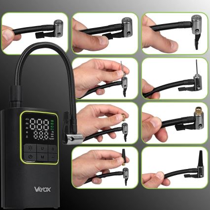 Digitaalinen taskukokoinen kompressori 5V 4000 mAh musta