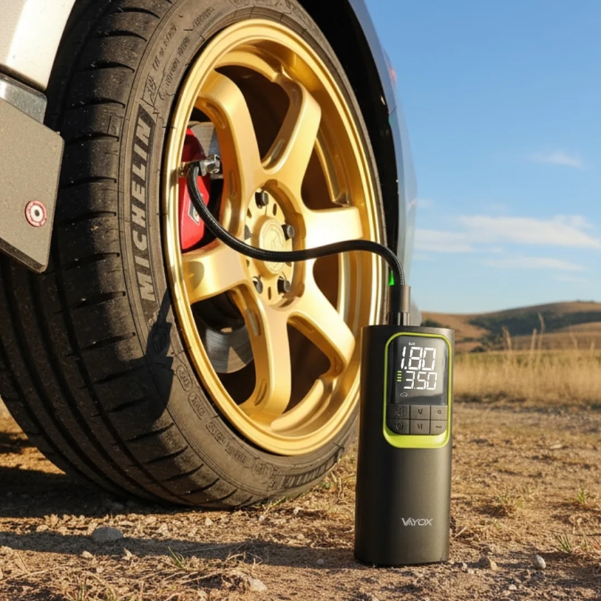 Digitaalinen taskukompressori 5 V 8000 mAh, musta