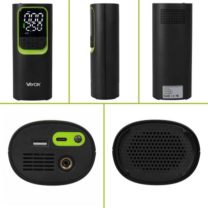 Digitaalinen taskukompressori 5 V 8000 mAh, musta