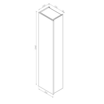 Dřevojas - Seinälle asennettava kylpyhuonekaappi ZYLO 35x155 cm tumma tammi