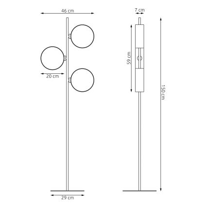DRUMZ-lattiavalaisin 3xE14/10W/230V harmaa