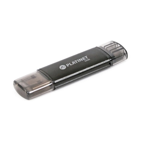 Dual Flash Disk USB + MicroUSB 32GB musta