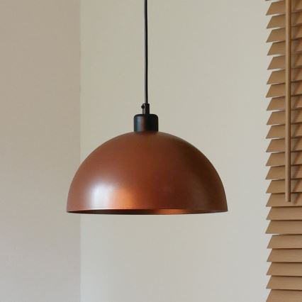 Duolla - IRONLINE-riippuvalaisin johdolla, 1x E27 / 15 W / 230 V, Ø 27 cm, kupari/musta