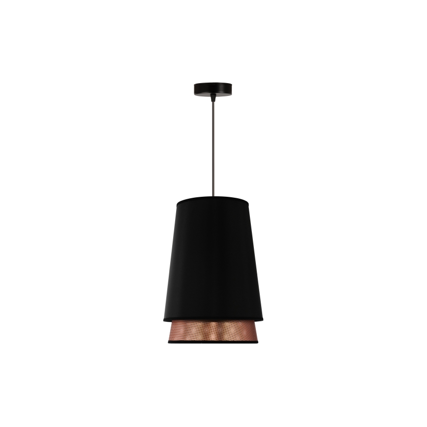 Duolla - Kattokruunu johdossa BELL SHINY 1xE27/15W/230V halkaisija 25 cm musta/kupari