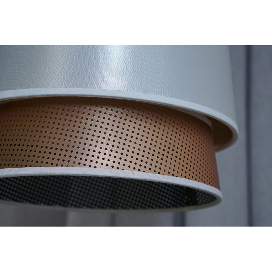 Duolla - Kattokruunu johdossa BELL SHINY 1xE27/15W/230V halkaisija 25 cm valkoinen/kupari