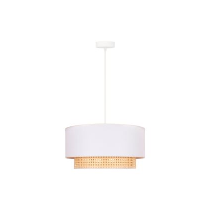 Duolla - Kattokruunu johdossa BOHO 1xE27/15W/230V d. 45 cm kerma/rottinki