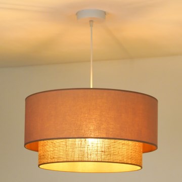 Duolla - Kattokruunu johdossa BOHO 1xE27/15W/230V halkaisija 45 cm beige/ruskea