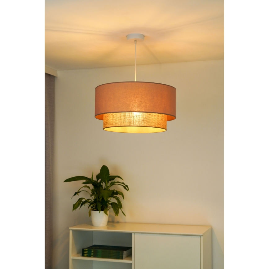 Duolla - Kattokruunu johdossa BOHO 1xE27/15W/230V halkaisija 45 cm beige/ruskea