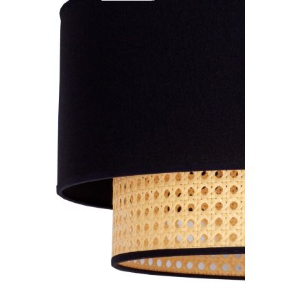 Duolla - Kattokruunu johdossa BOHO 1xE27/15W/230V halkaisija 45 cm musta/rottinki