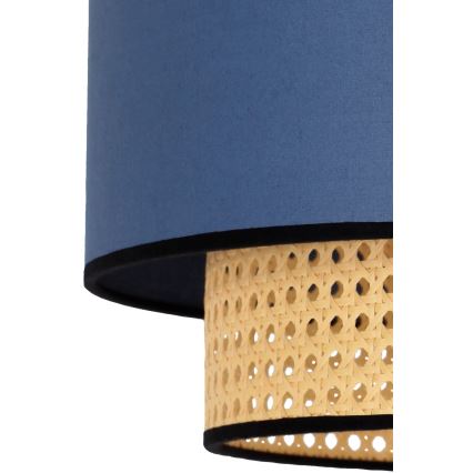 Duolla - Kattokruunu johdossa BOHO 1xE27/15W/230V halkaisija 45 cm sininen/rottinki