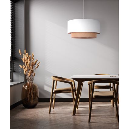 Duolla - Kattokruunu johdossa BOHO 1xE27/15W/230V halkaisija 45 cm valkoinen/ruskea