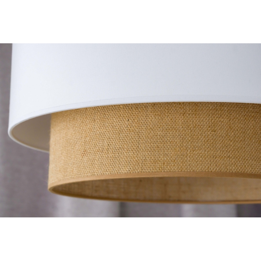 Duolla - Kattokruunu johdossa BOHO 1xE27/15W/230V halkaisija 45 cm valkoinen/ruskea