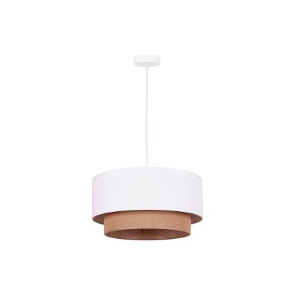 Duolla - Kattokruunu johdossa BOHO 1xE27/15W/230V halkaisija 45 cm valkoinen/ruskea