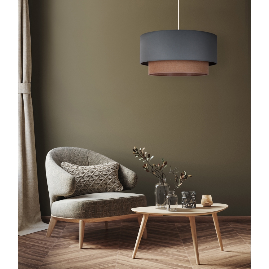 Duolla - Kattokruunu johdossa BOHO 1xE27/15W/230V halkaisija 45 cm vihreä/ruskea