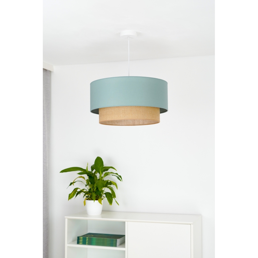 Duolla - Kattokruunu johdossa BOHO 1xE27/15W/230V halkaisija 45 cm vihreä/ruskea