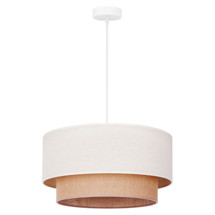 Duolla - Kattokruunu johdossa BOHO 1xE27/40W/230V halkaisija 45 cm kerma/ruskea