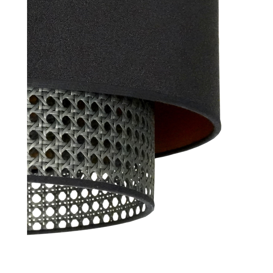 Duolla - Kattokruunu johdossa BOHO RATTAN 1xE27/15W/230V halkaisija 45 cm musta