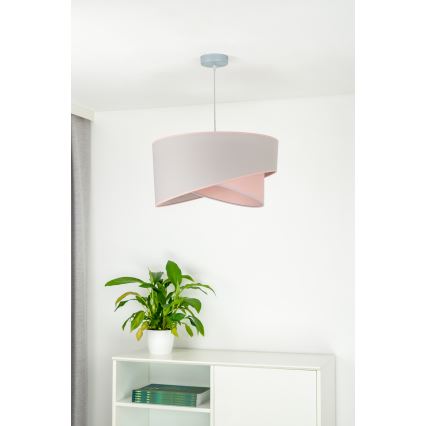 Duolla - Kattokruunu johdossa CELLO 1xE27/40W/230V halkaisija 45 cm vaaleanpunainen