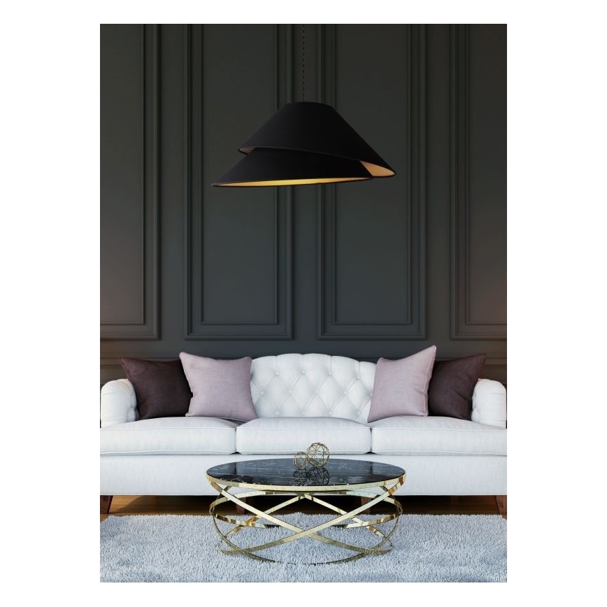 Duolla - Kattokruunu johdossa COCO 1xE27/40W/230V halkaisija 50 cm musta