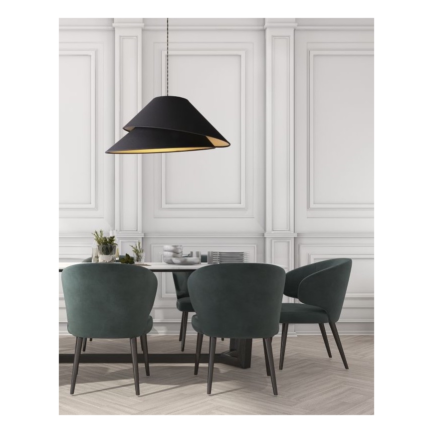 Duolla - Kattokruunu johdossa COCO 1xE27/40W/230V halkaisija 50 cm musta