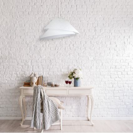 Duolla - Kattokruunu johdossa COCO 1xE27/40W/230V halkaisija 50 cm valkoinen